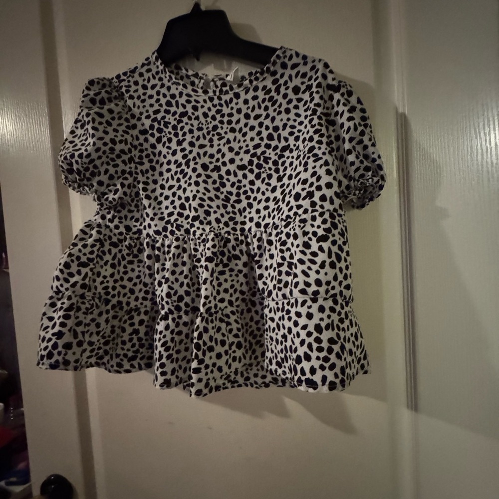 Kids Polka Dot Top - Black and White